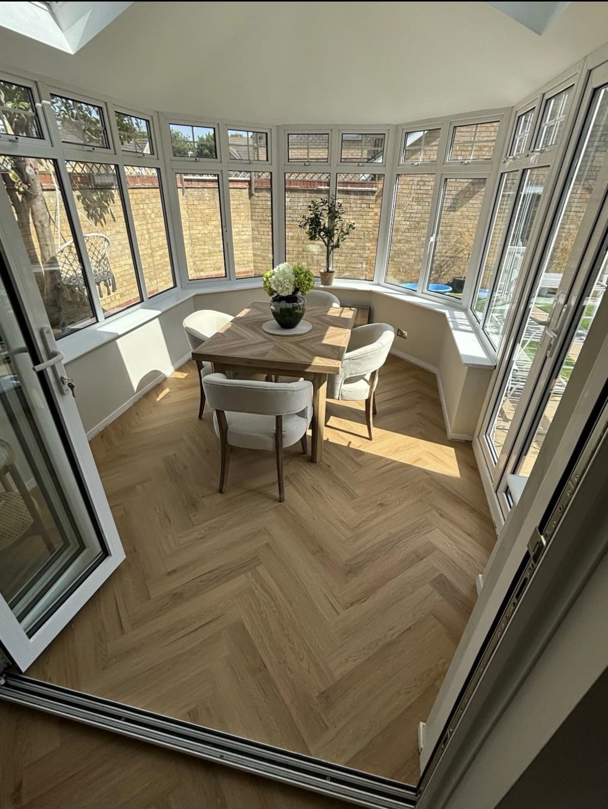Herringbone flooring detail